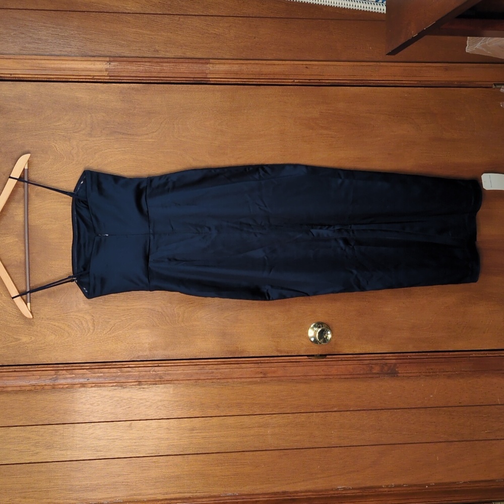 Abercrombie And Fitch Satin Maxi Dress In Navy Size S - Picture 6 of 13
